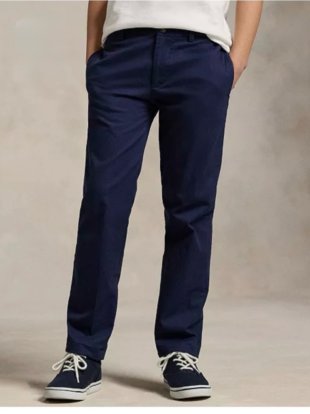 Polo Ralph Lauren Boys Aviator Navy Straight Fit Stretch Twill Pants Size 12